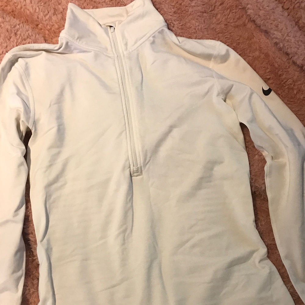 Nike white half zip pullover